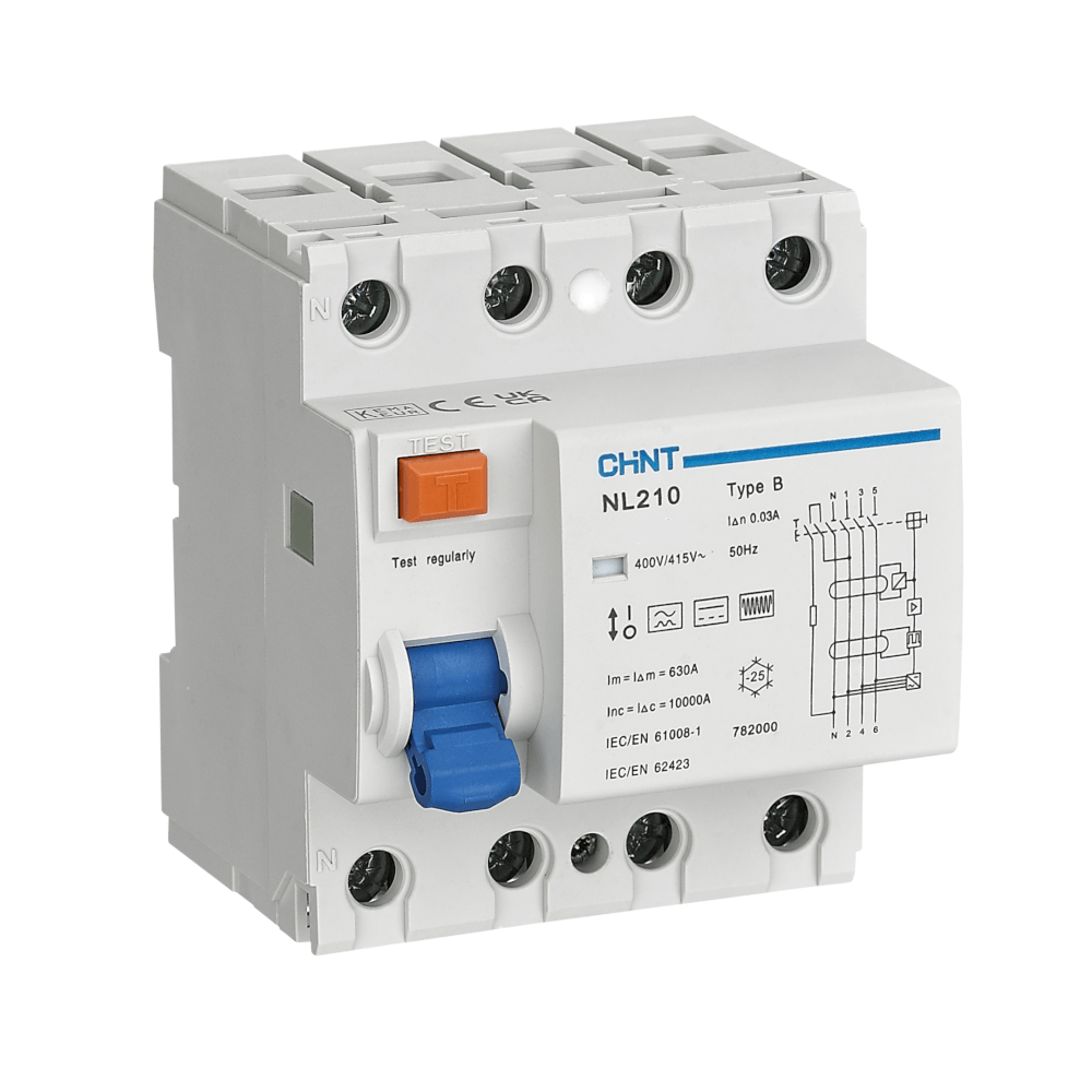 เบรคเกอร์กันดูด 40 แอมป์ 3P+N 4 โพล 30MA 10KA CHINT RCCB NL210 TYPE B (FOR EV)_0